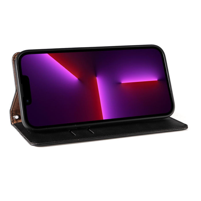 Magnet Strap Case for Samsung Galaxy S23 Ultra Flip Wallet Mini Lanyard Stand Black