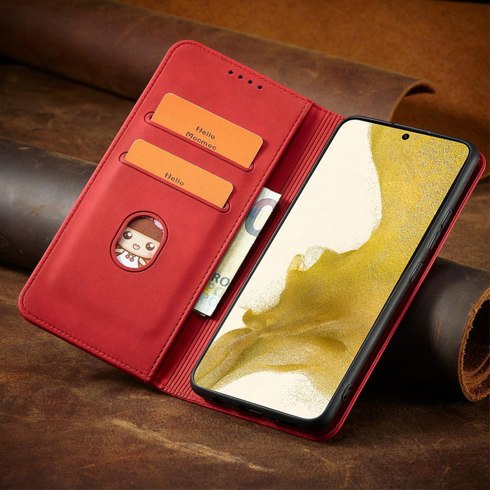 Magnet Fancy Case for Samsung Galaxy S23+ flip cover wallet stand red