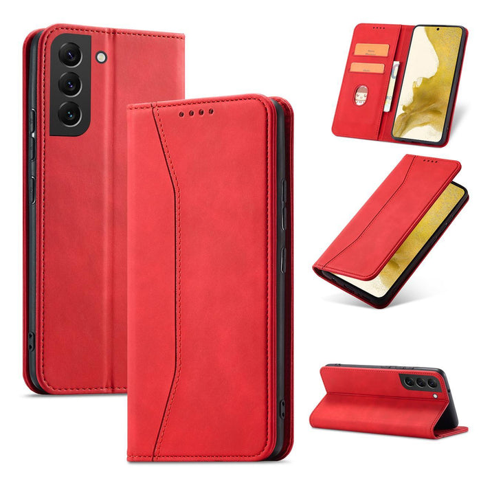 Magnet Fancy Case for Samsung Galaxy S23+ flip cover wallet stand red