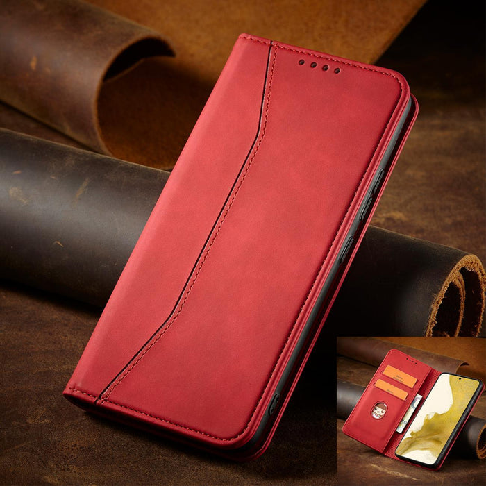 Magnet Fancy Case for Samsung Galaxy S23+ flip cover wallet stand red