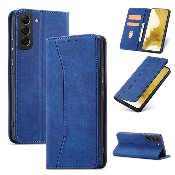 Magnet Fancy Case for Samsung Galaxy S23 Ultra Cover with Flip Wallet Stand Blue