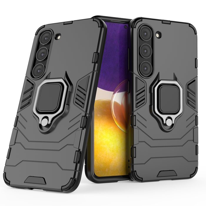 Ring Armor case for Samsung Galaxy S23 armored cover magnetic holder ring black