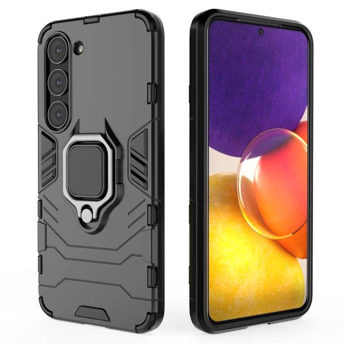 Ring Armor case for Samsung Galaxy S23 armored cover magnetic holder ring black