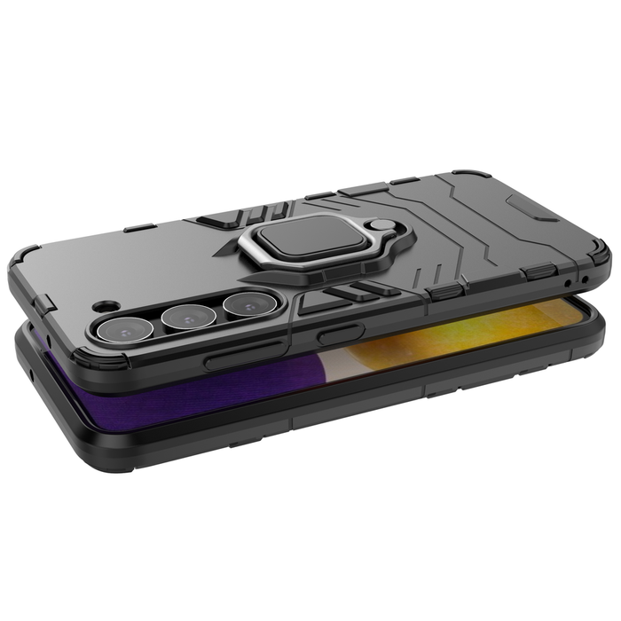 Ring Armor case for Samsung Galaxy S23 armored cover magnetic holder ring black