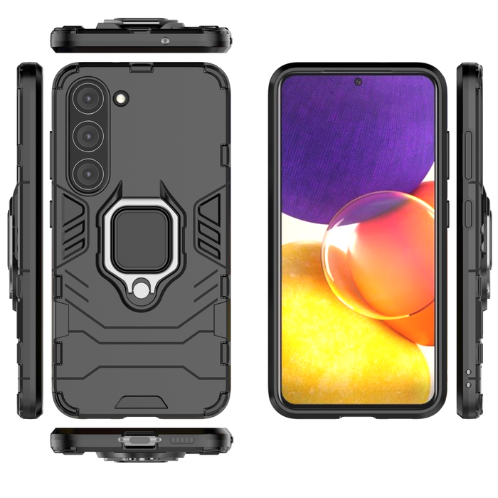 Ring Armor case for Samsung Galaxy S23 armored cover magnetic holder ring black