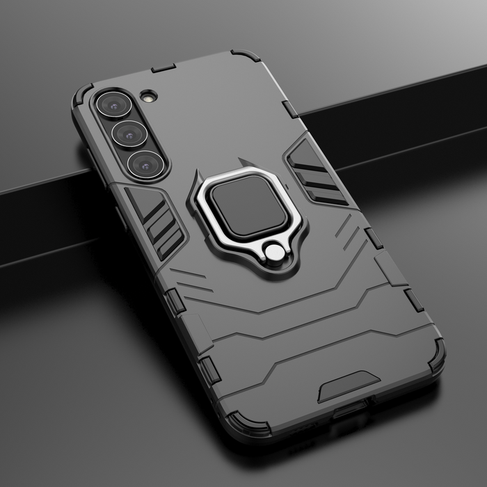 Ring Armor case for Samsung Galaxy S23+ armored cover magnetic holder ring black