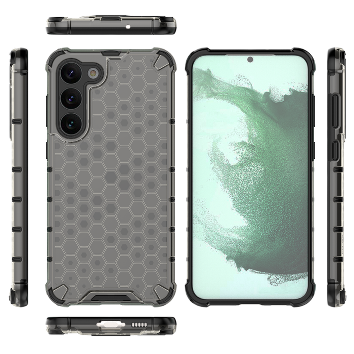 Honeycomb case for Samsung Galaxy S23+ armored hybrid cover blue