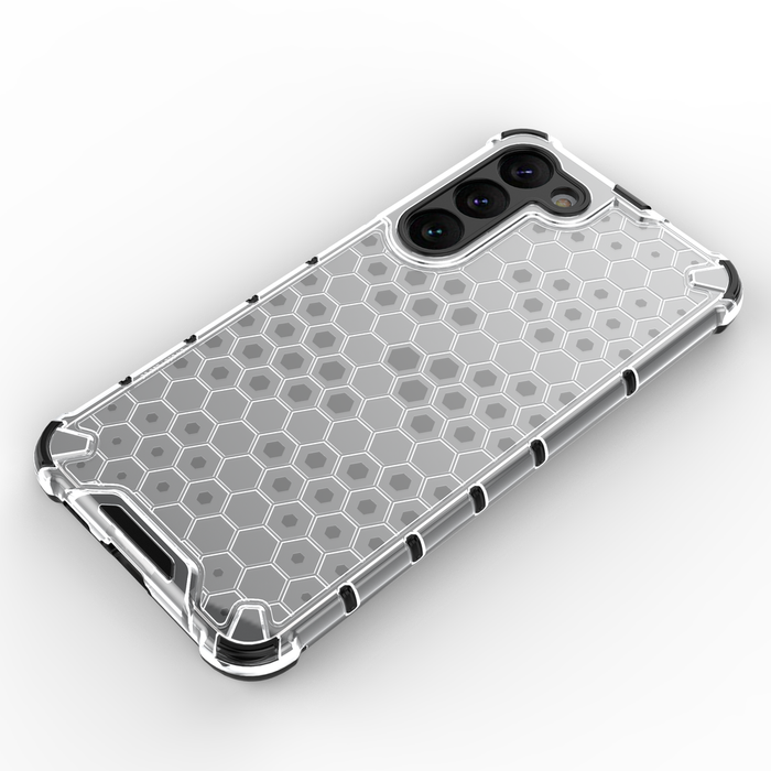 Honeycomb case for Samsung Galaxy S23+ armored hybrid cover transparent