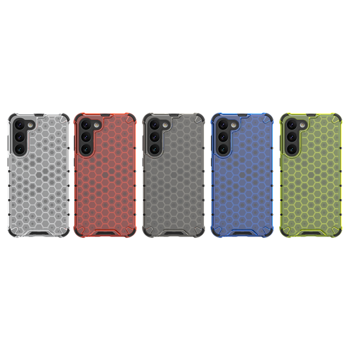 Honeycomb case for Samsung Galaxy S23+ armored hybrid cover transparent