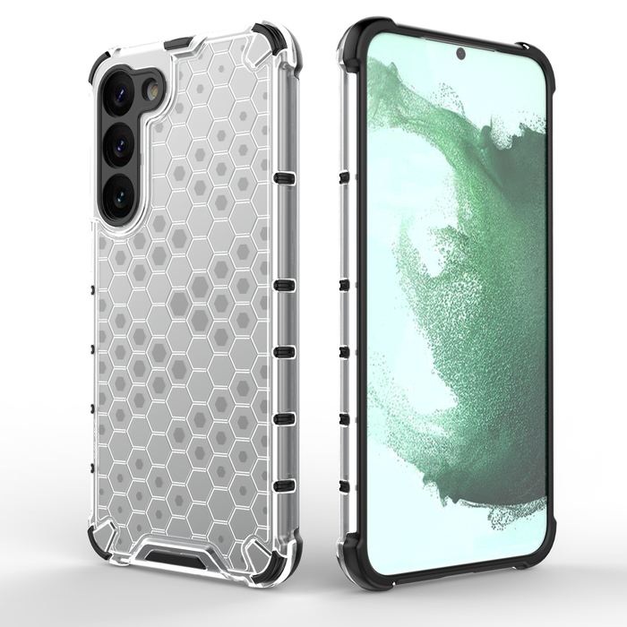 Honeycomb case for Samsung Galaxy S23+ armored hybrid cover transparent