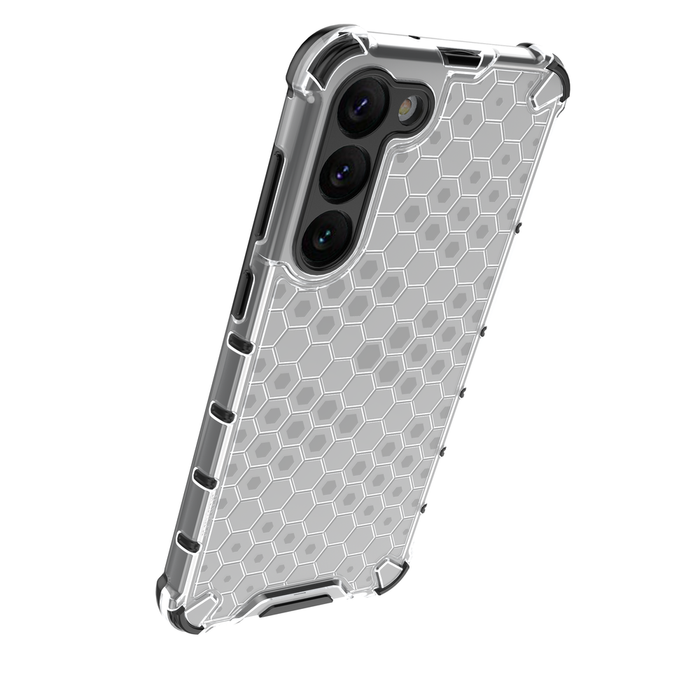 Honeycomb case for Samsung Galaxy S23+ armored hybrid cover transparent