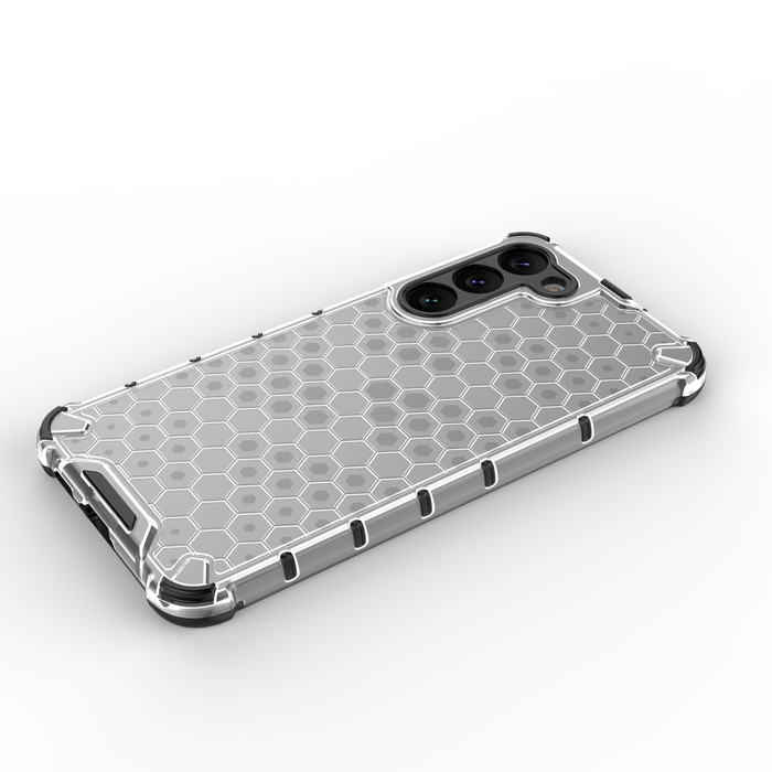 Honeycomb case for Samsung Galaxy S23+ armored hybrid cover transparent