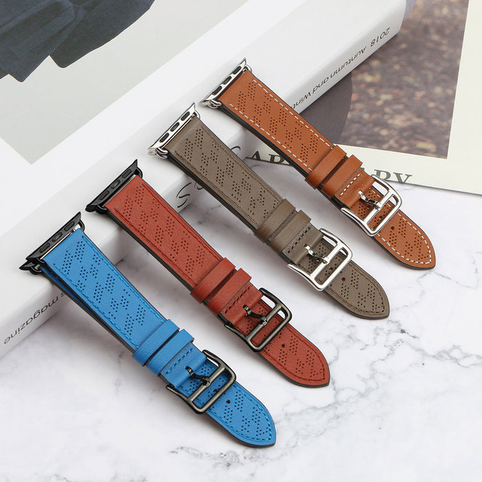 Strap Leather for Apple Watch 38 / 40 / 41 mm band bracelet - red