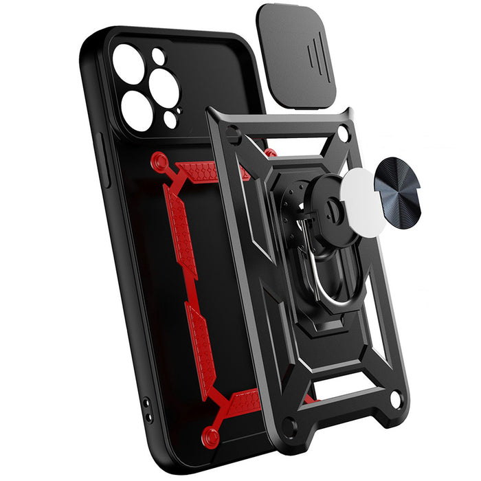Hybrid Armor Camshield case for Realme 10 Pro+ armored cover with camera cover black