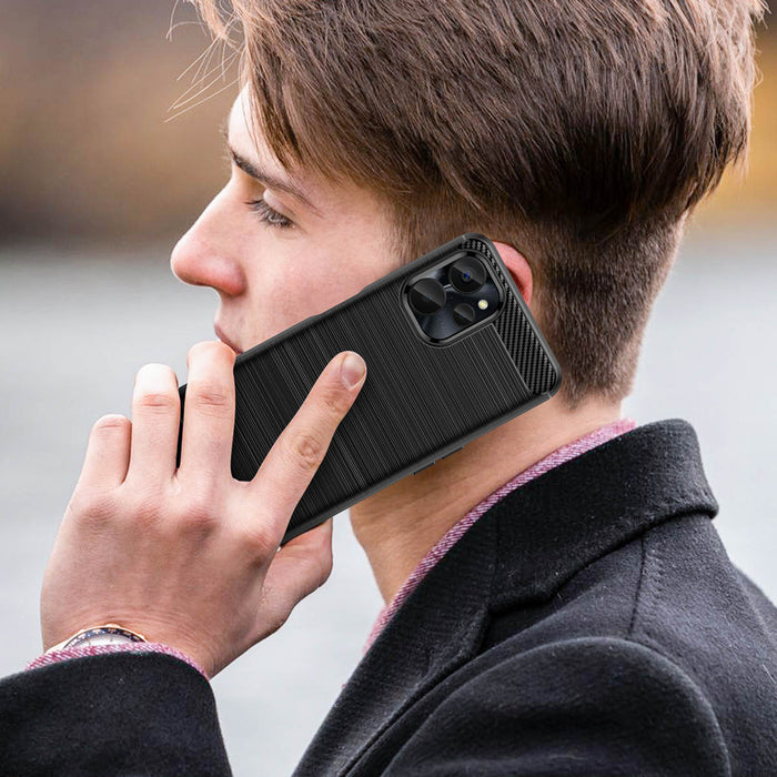 Carbon Case for Realme 10 5G / Realme 9i 5G Flexible Silicone Carbon Cover Black