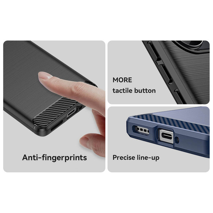 Carbon Case case for Realme 10 Pro+ flexible silicone carbon cover black