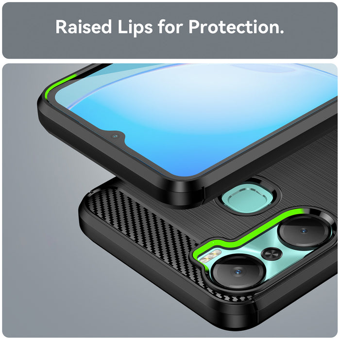 Carbon Case case for Infinix Hot 12 Pro flexible silicone carbon cover black
