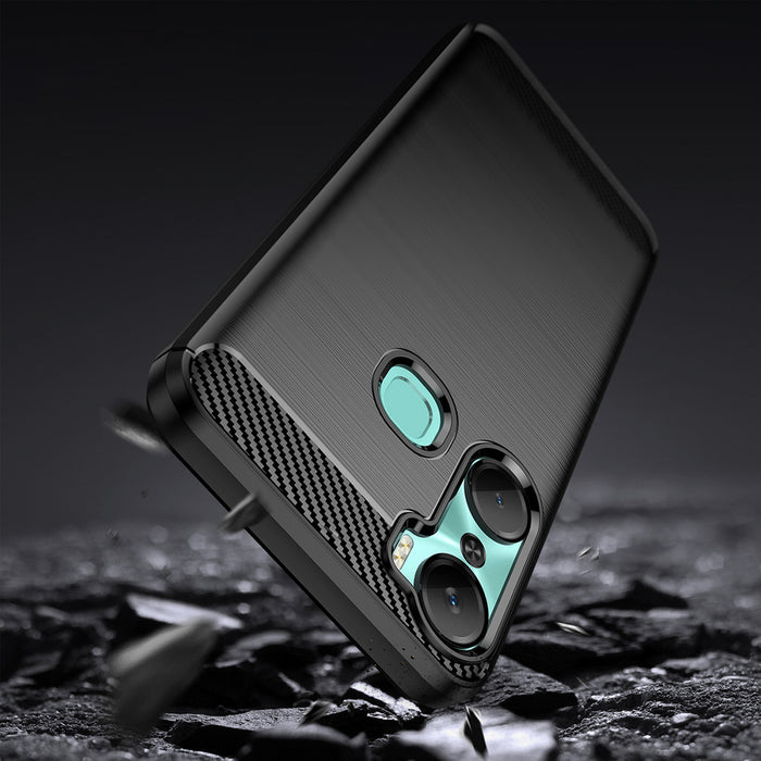 Carbon Case case for Infinix Hot 12 Pro flexible silicone carbon cover black
