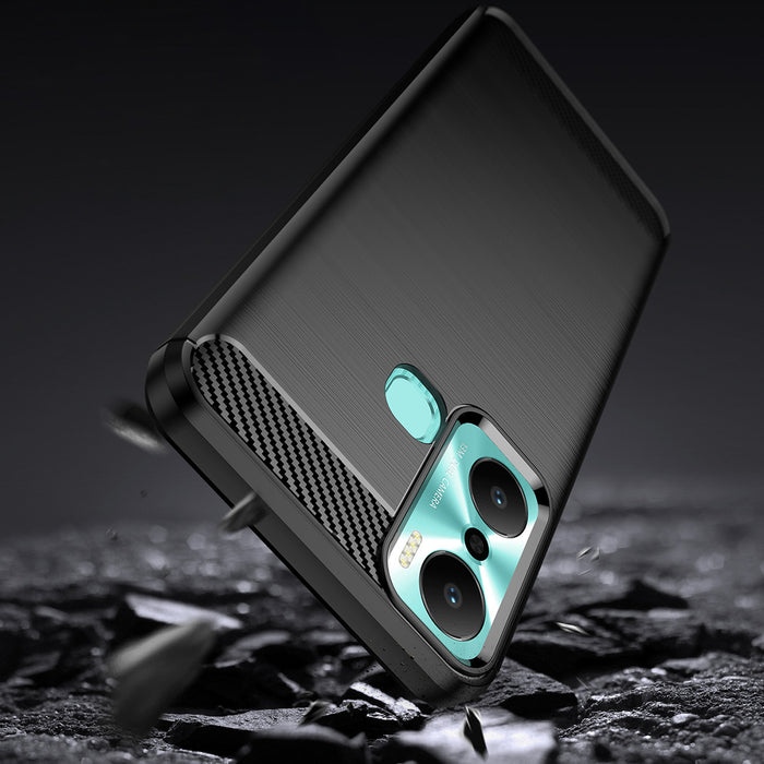 Carbon Case case for Infinix Hot 20 Play flexible silicone carbon cover black