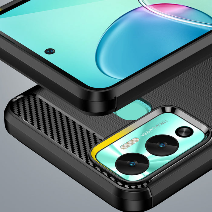 Carbon Case case for Infinix Hot 12 Play NFC / Hot 12 Play flexible silicone carbon cover black