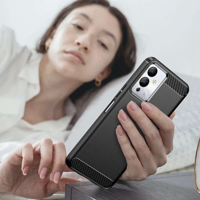 Carbon Case case for Infinix Note 12i flexible silicone carbon cover black
