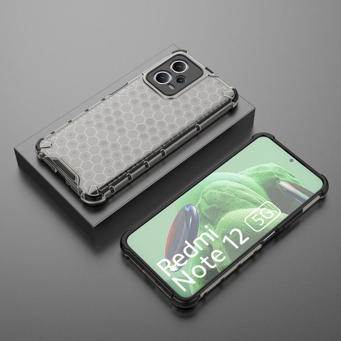 Honeycomb case for Xiaomi Redmi Note 12 5G / Poco X5 5G armored hybrid cover black