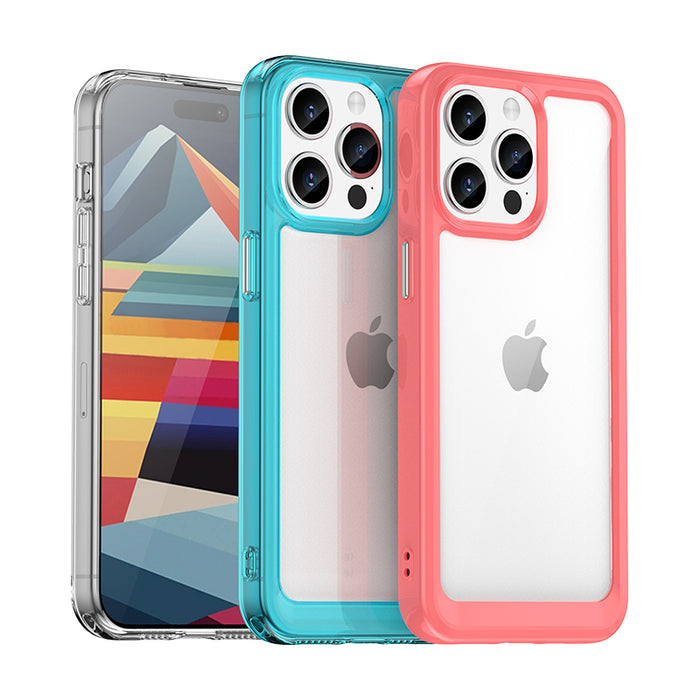 iPhone 15 Pro Max Outer Space Reinforced Case with Flexible Frame - Blue