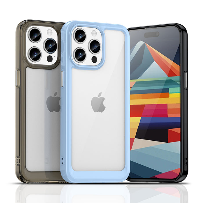 iPhone 15 Pro Outer Space reinforced case with a flexible frame - black