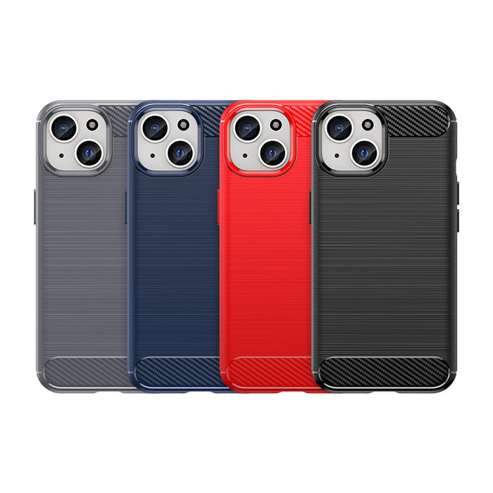 Flexible Carbon Case with a carbon pattern for iPhone 15 - blue