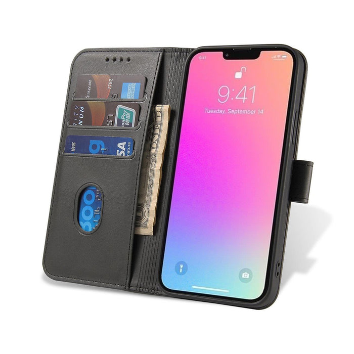 Wallet Case with Stand for iPhone 15 Plus Magnet Case - Black