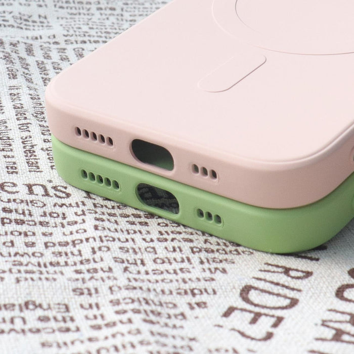 MagSafe compatible silicone case for iPhone 15 Silicone Case - cream