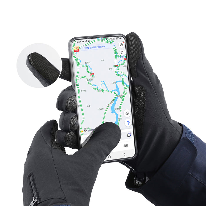 Anti-slip winter phone sports gloves (size XL) - black