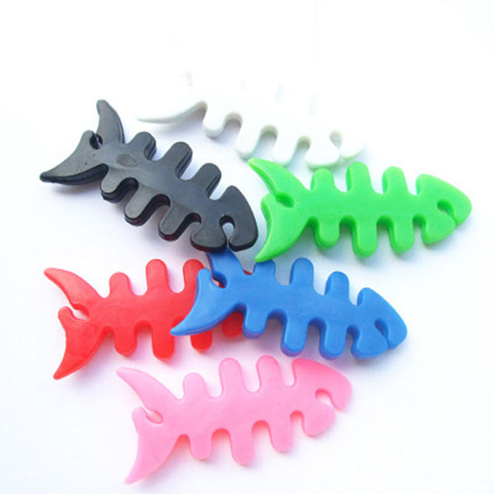 Fish-shaped headphone cable wrap - green