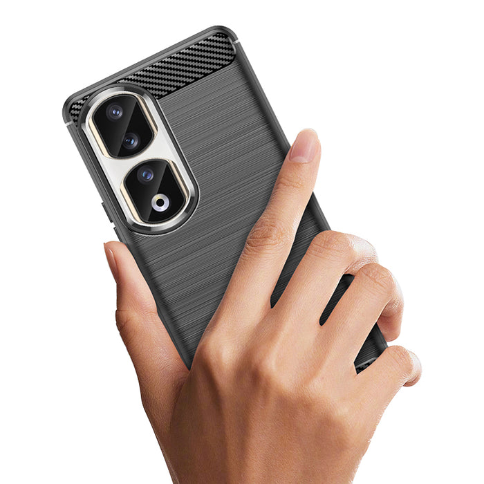 Carbon Case for Honor 90 Pro - black