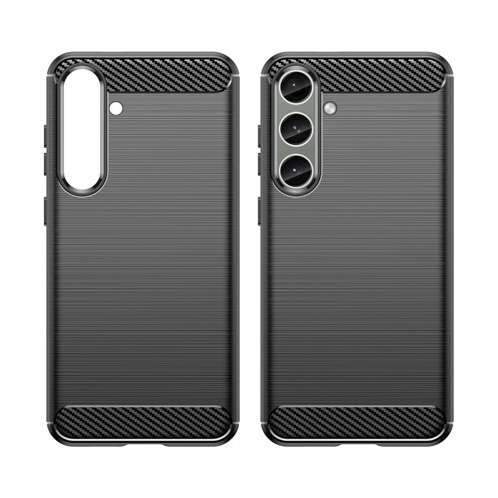 Case for Carbon Case Samsung Galaxy S24+ flexible silicone carbon cover - black