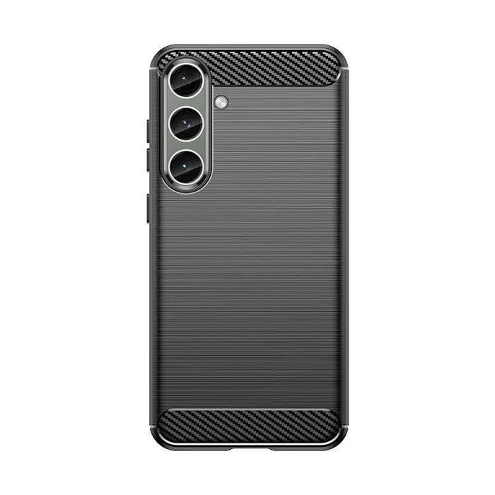 Case for Carbon Case Samsung Galaxy S24+ flexible silicone carbon cover - black