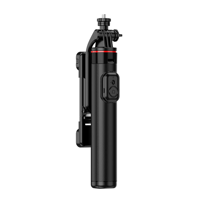 Selfie stick WC12YDS 1.3m aluminum alloy telescopic tripod with dual lamp and phone holder - black