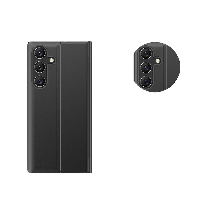 New Sleep View Case with flap and stand for Samsung Galaxy A35 - black