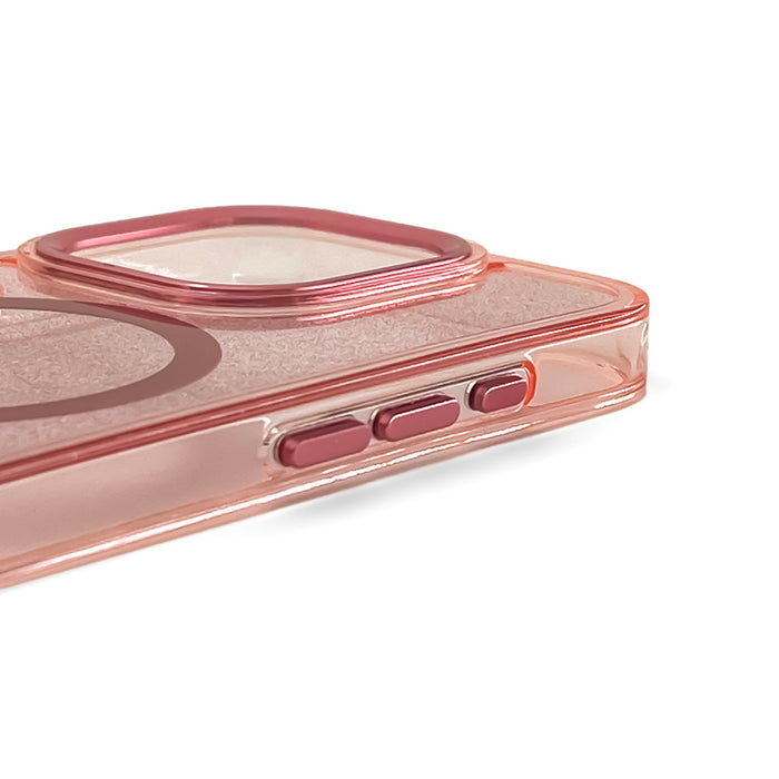 Glitter Case MagSafe for iPhone 16 - pink with glitter