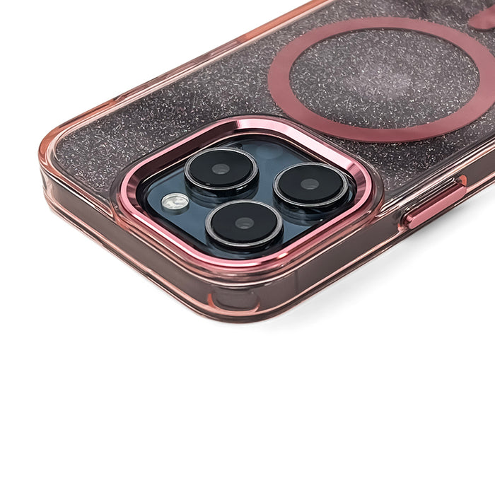 Glitter Case MagSafe for iPhone 16 Pro - pink with glitter