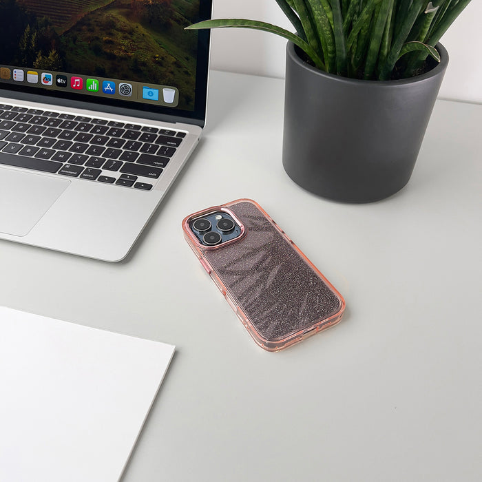 Glitter Case for iPhone 16 Pro - pink with glitter