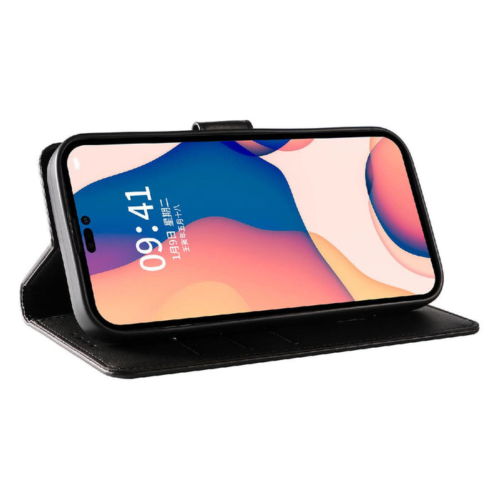 Leather Book Case for iPhone 16 Pro Max - black