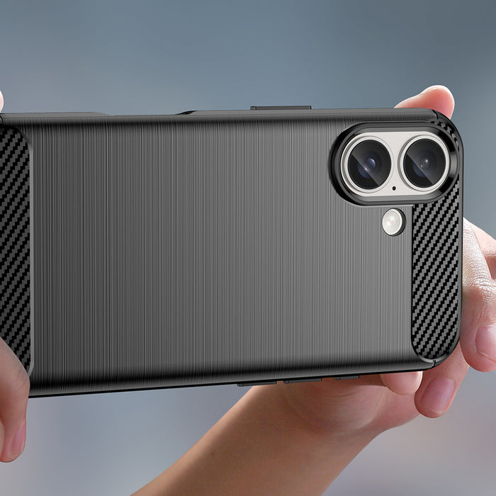 Carbon Case for iPhone 16 Silicone Case - Black
