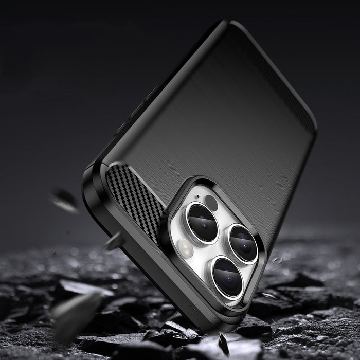 Carbon Case for iPhone 16 Pro Max Silicone Case - Black