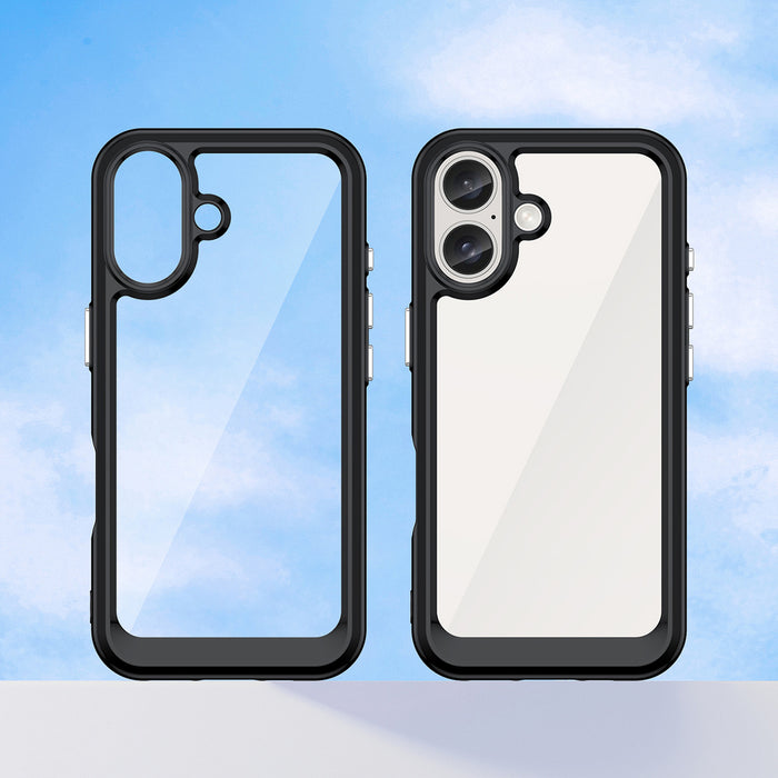 Outer Space Case with Gel Frame for iPhone 16 - Black