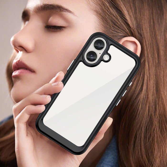 Outer Space Case with Gel Frame for iPhone 16 - Black