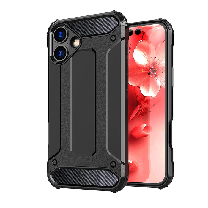 Hybrid Armor iPhone 16 Plus Case - Black