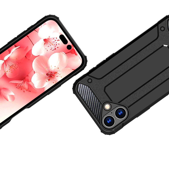 Hybrid Armor iPhone 16 Plus Case - Black