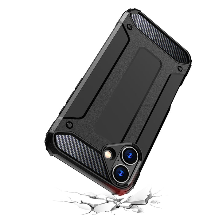 Hybrid Armor iPhone 16 Plus Case - Black