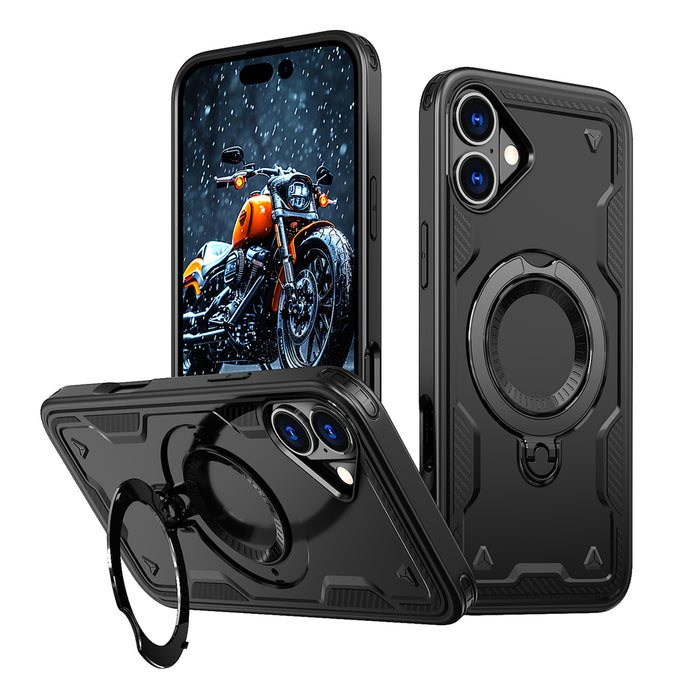 Hybrid Armor Trendy Case with MagSafe for iPhone 16 Plus - Black